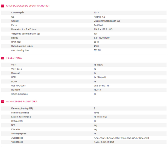 Specs fra web