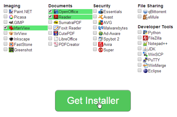 Vaelg programmer