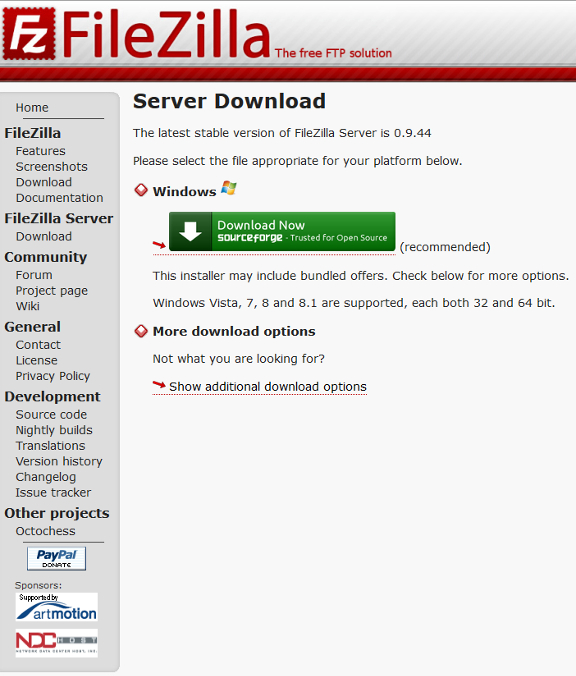 Server download