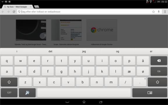 Screen Chrome keyboard