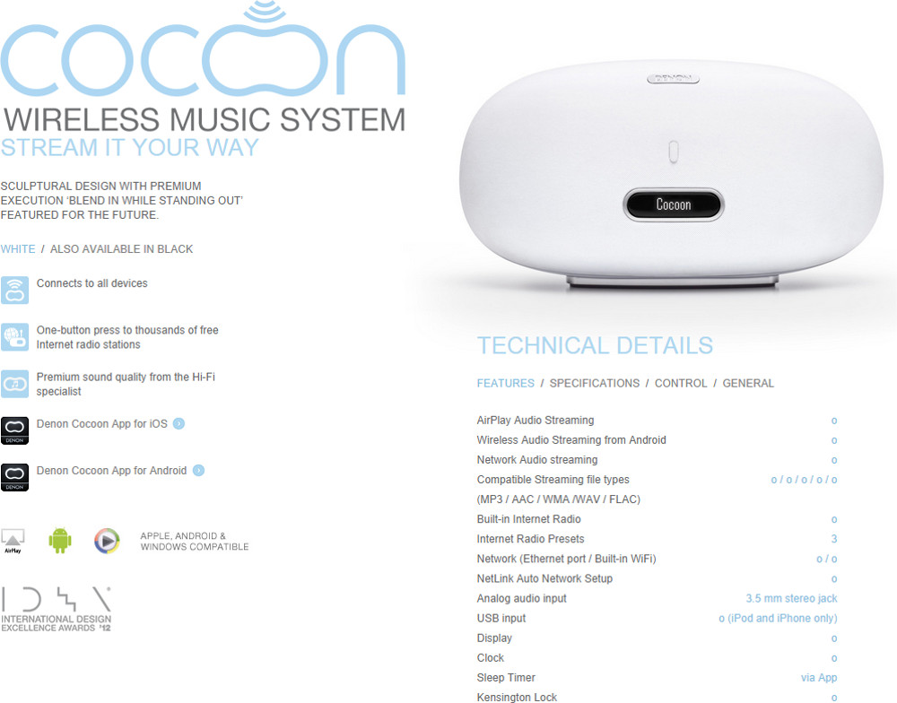 Denon Cocoon Stream trådløs musikafspiller