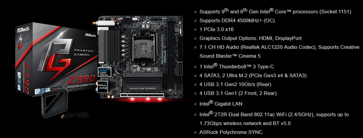 ASRock Z390 Phantom Gaming ITX ac