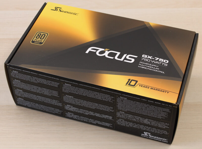  Seasonic Focus GX 750 Strømforsyning - 750 Watt - 120 mm - 80 Plus Gold certified