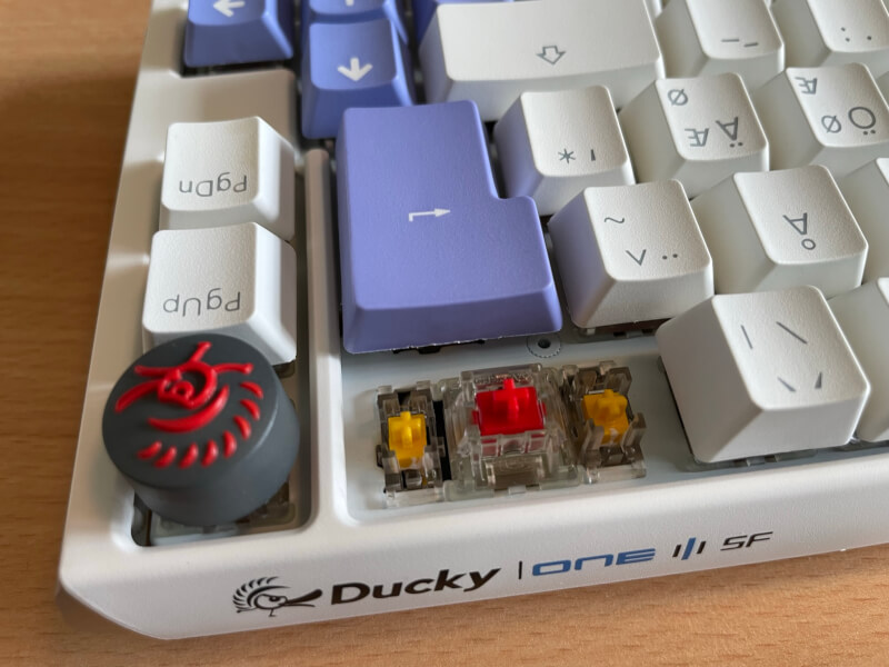 thumbnail image 2 of Ducky One Mini Daybreak Wired Mechanical Keyboard, Cherry MX Blue Switch Quack 60 Hotswap Rgb Pbt Keycap Usb 2 0 Interface English Arabic Layout Blue Yellow Dkon2161st Carpddbbhhc1 2 of 13